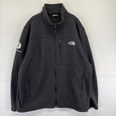 古着 ザ・ノースフェイス THE NORTH FACE ニット ベターセータータイプ ロゴ 大きいサイズ 裏ボア ワンポイント 2XL ブラック メンズ