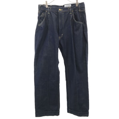 Lee リー 日本製 エディストリアル EDISTORIAL センタープレス デニムパンツ W34 ネイビー AMERICAN RIDERS ジーンズ