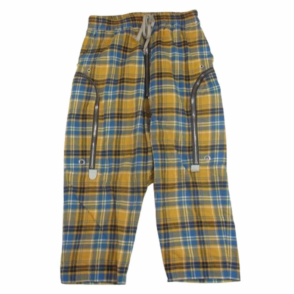 Rick Owens リックオウエンス パンツ 21SS RU21S6348-CP BAUHAUS BELA バウハウス ベラ チェック クロップドパンツ イエロー系 48【中古】