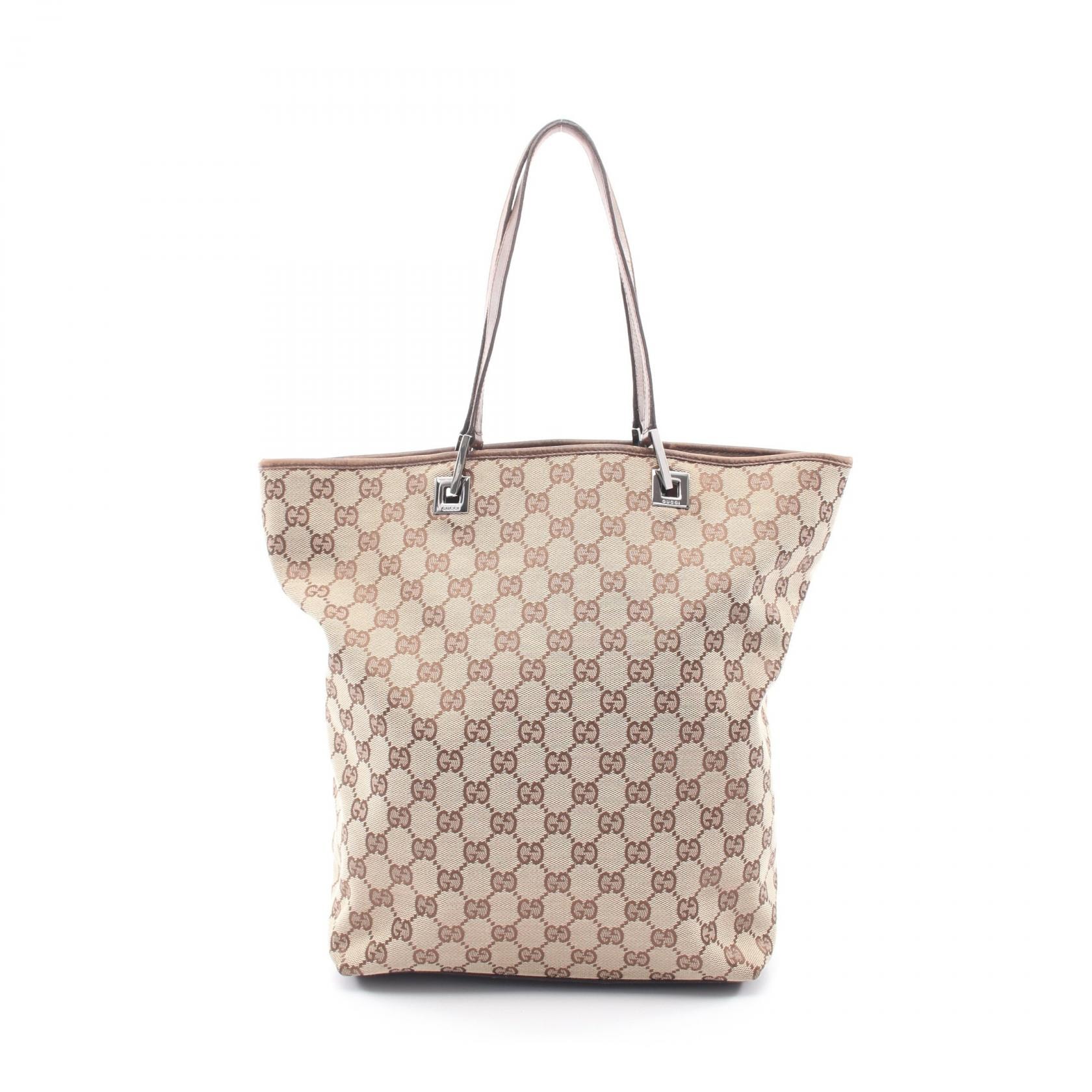 グッチ GUCCI GGキャンバス トートバッグ バッグ キャンバス レザー レディース ベージュ系 / ブラウン系 31243 【中古】