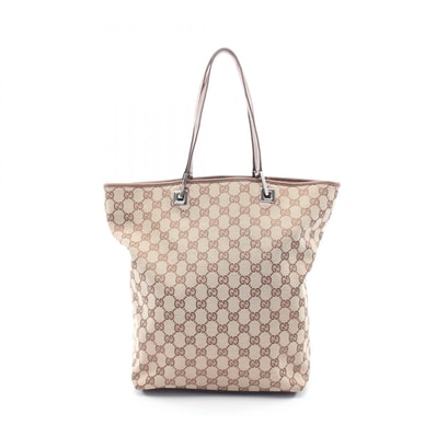 グッチ GUCCI GGキャンバス トートバッグ バッグ キャンバス レザー レディース ベージュ系 / ブラウン系 31243 【中古】
