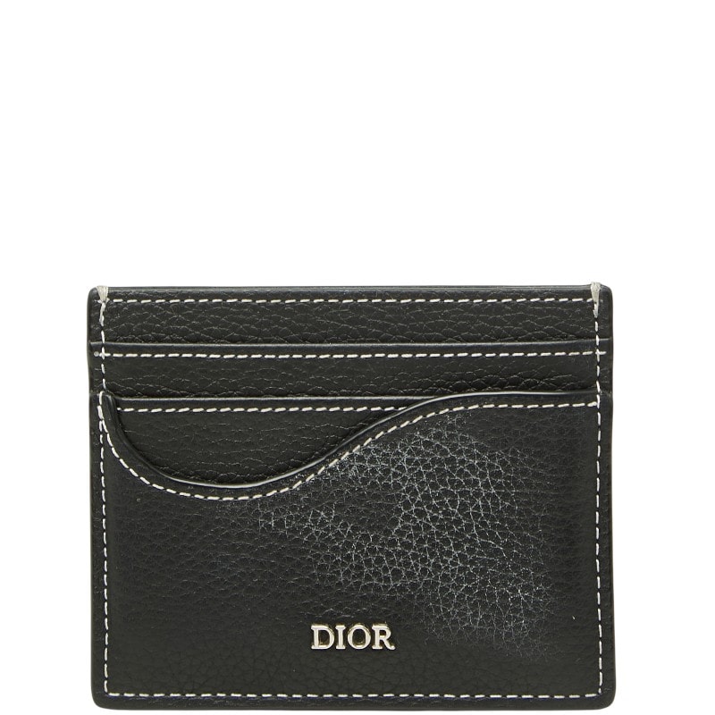 ディオール サドル カードホルダー カードケース 12-BO-0253 ブラック グレインドカーフスキン レディース Dior 【中古】