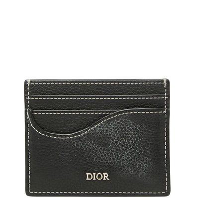 ディオール サドル カードホルダー カードケース 12-BO-0253 ブラック グレインドカーフスキン レディース Dior 【中古】