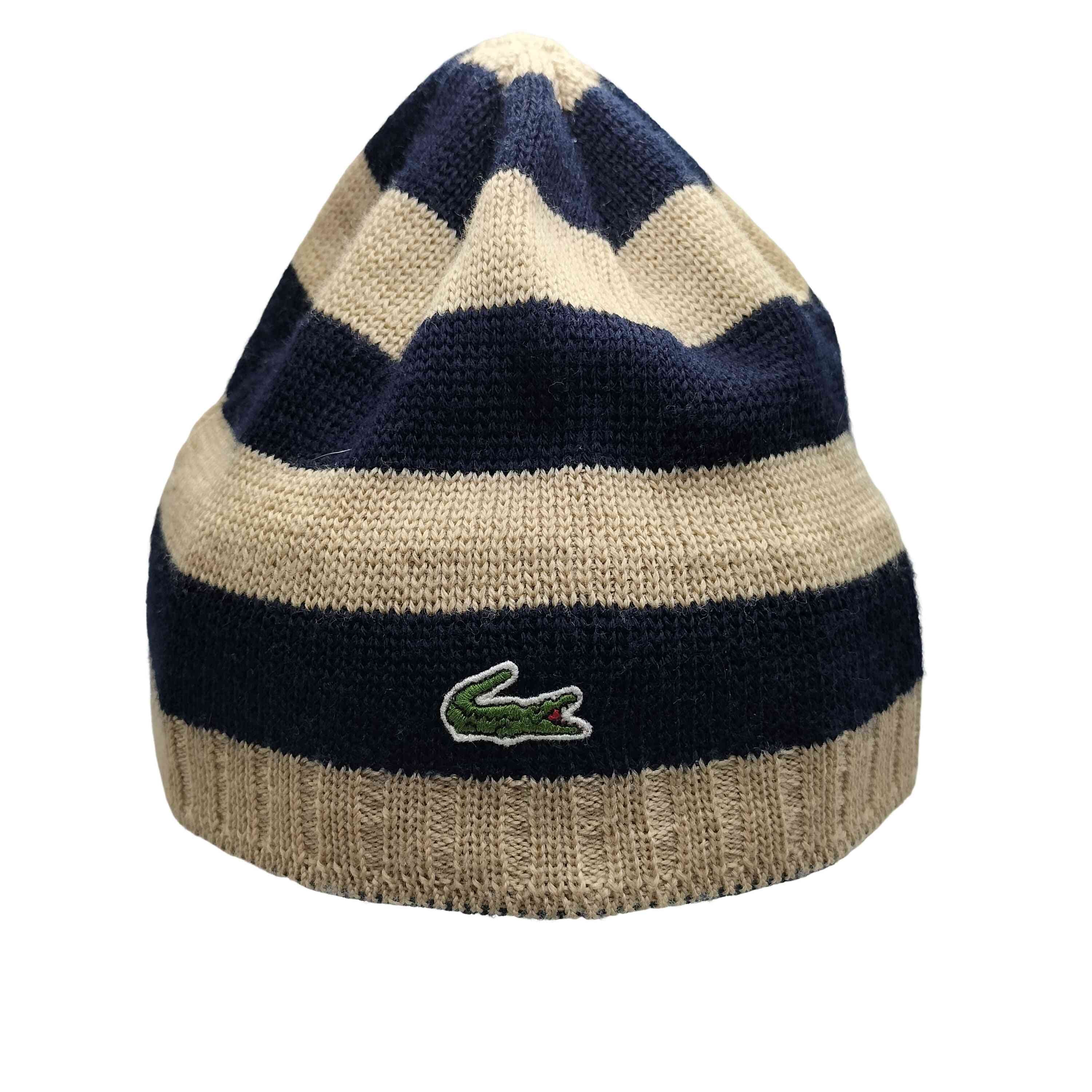 ボーダー ワニ刺繍 ニットキャップ ビーニー【1142233312747】