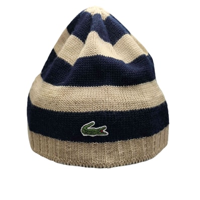 ボーダー ワニ刺繍 ニットキャップ ビーニー【1142233312747】