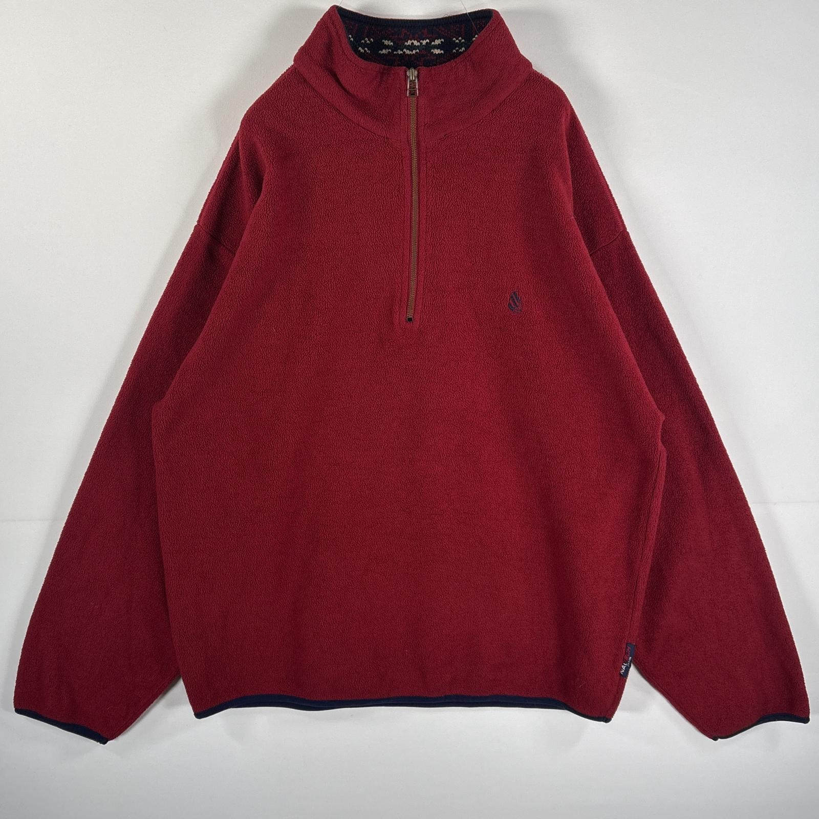 古着 90's/90年代 ノーティカ NAUTICA USA製 フリースジャケット ハーフジップ ビッグサイズ ハイロフトフリース XL  レッド メンズ
