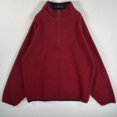 古着 90's/90年代 ノーティカ NAUTICA USA製 フリースジャケット ハーフジップ ビッグサイズ ハイロフトフリース XL レッド メンズ