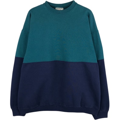 古着 90年代 ヘインズ Hanes PREMIUM HEAVYWEIGHT SWEATS ツートン 無地 ブランクスウェットシャツ トレーナー USA製 メンズXL相当 ヴィンテージ/eaa513465