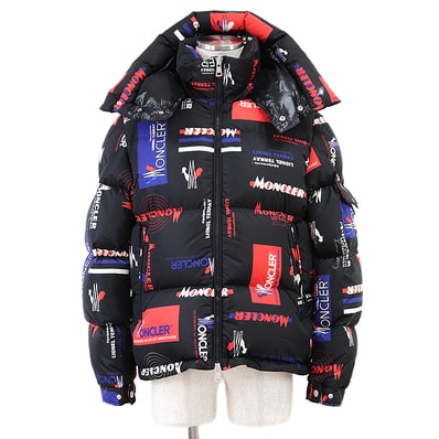 モンクレール 2019年製 WILSON ウィルソン フード取り外し可能 ダウンジャケット メンズ ブラック トリコロール 2 MONCLER