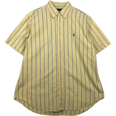 古着 ラルフローレン Ralph Lauren CLASSIC FIT クラシックフィット 半袖 ボタンダウン ストライプシャツ メンズL相当/eaa640960