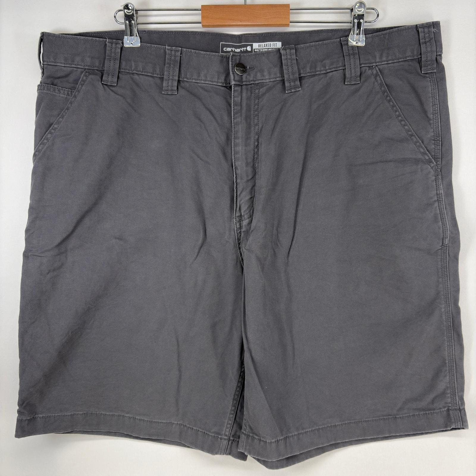 古着 カーハート Carhartt ダック ショートパンツ ペインター ワンポイント ロゴ ハーフパンツ 大きいサイズ w44 グレー メンズ