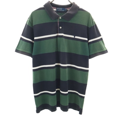 Polo by Ralph Lauren ポロバイラルフローレン ボーダー柄 半袖 ポロシャツ XXL ネイビー 鹿の子