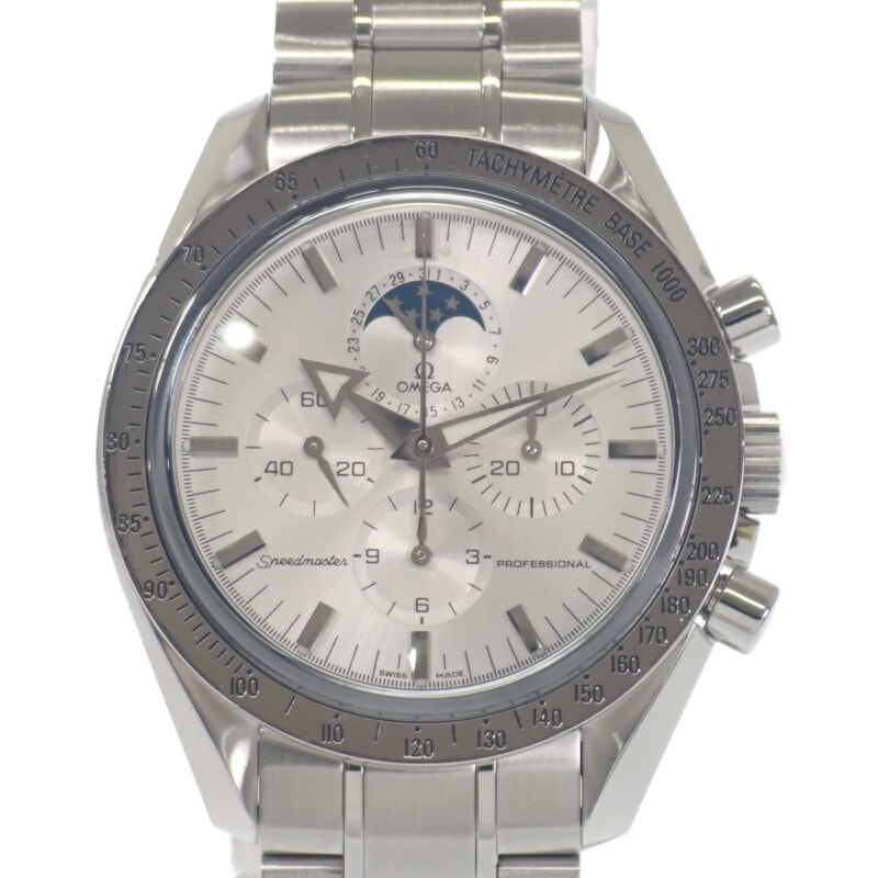 【並行輸入品】オメガ OMEGA スピードマスター プロフェッショナル ムーンフェイズ 3575.30 腕時計 ステンレススチール シルバー 手巻き シルバー文字盤 メンズ【中古】【Aランク】