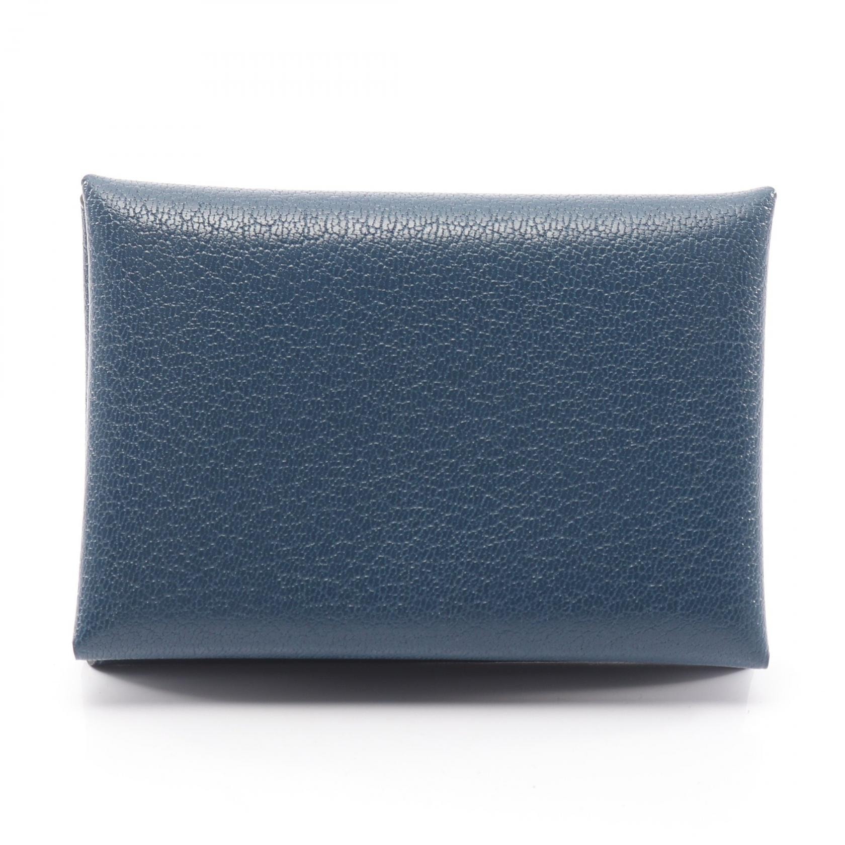 エルメス HERMES カルヴィデュオ コインケース 財布 レザー シェーブルシャムキラ ディープブルー B刻印(2023年製造) レディース ネイビー系 【中古】