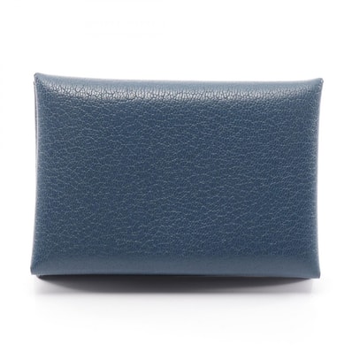 エルメス HERMES カルヴィデュオ コインケース 財布 レザー シェーブルシャムキラ ディープブルー B刻印(2023年製造) レディース ネイビー系 【中古】