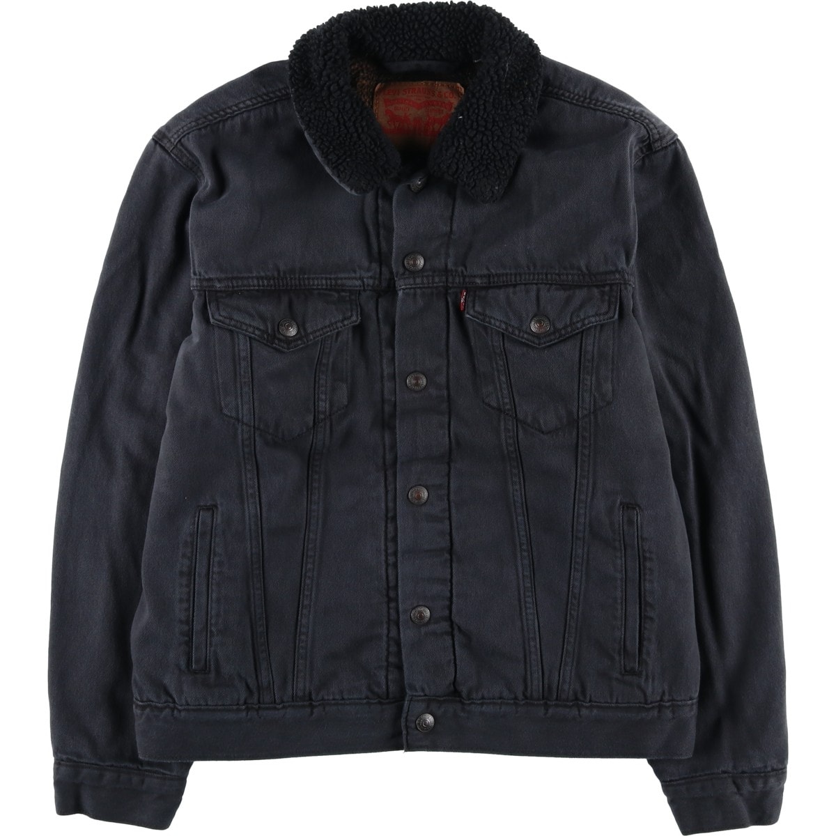 古着 リーバイス Levi's ブラックデニムボアジャケット メンズM相当/eaa619735