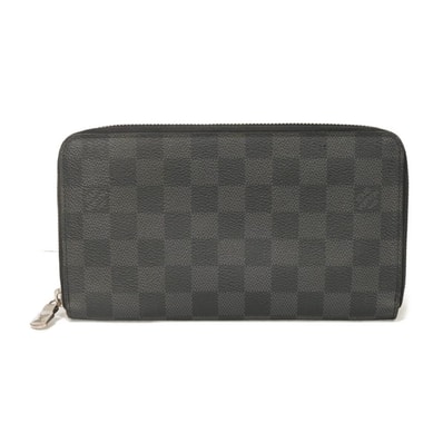 LOUIS VUITTON ルイ・ヴィトン ジッピー オーガナイザー NM 新型 ロゴ ブラック グレー ラウンドファスナー コンパートメント 札入れ カードケース コインケース RFID ICチップ ダミエ グラフィット ノワール 長財布 N60111