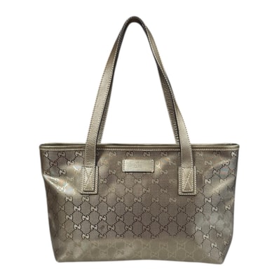グッチ GGインプリメ トートバッグ PVCコーティングキャンバス 211138 ゴールド レディース GUCCI 中古