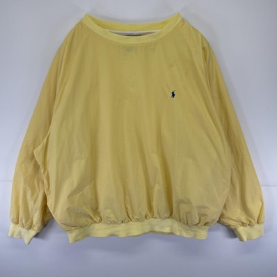 古着 ポロバイラルフローレン Polo by Ralph Lauren ナイロンジャケット プルオーバージャケット ピステ 袖ロゴ 14041 イエロー メンズ