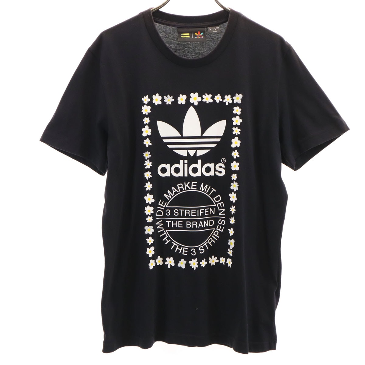 adidas Originals アディダスオリジナルス PHARRELL WILLIAMS ファレル・ウィリアムス コラボ トレフォイルロゴ 半袖 Tシャツ L ブラック