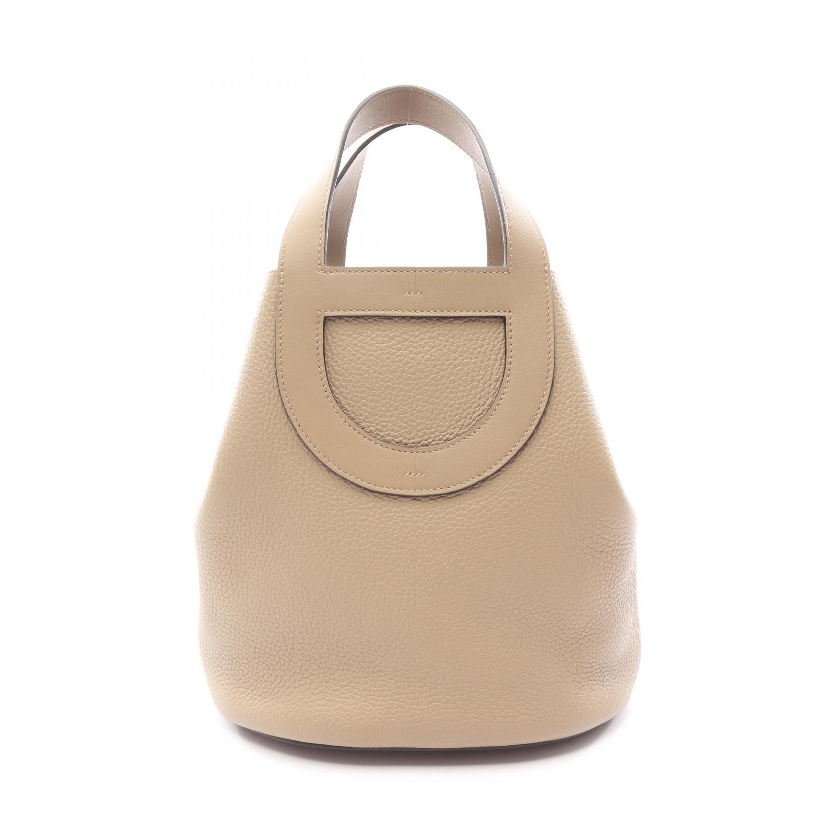 エルメス HERMES インザループ23 ハンドバッグ バッグ レザー カーフ(牛革) トリヨンクレマンス / ヴォースイフト トリヨンクレマンス ベージュマルファ B刻印(2023年製造) レディース ベージュ系 【中古】