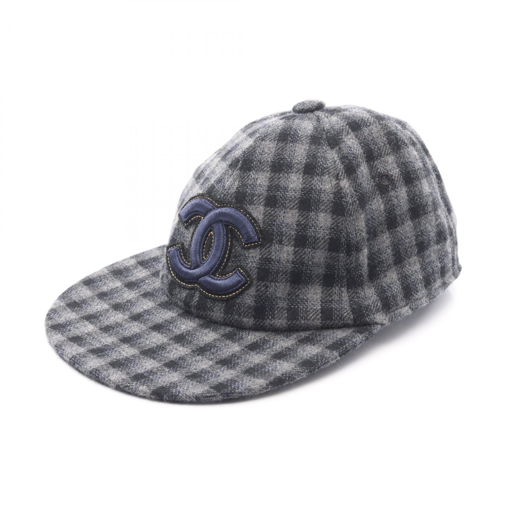 CHANEL チェック柄 キャップ B (目立った傷や汚れなし)】シャネル CHANEL ココマーク チェック