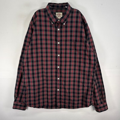 古着 ブルックスブラザーズ Brooks Brothers 長袖シャツ チェック 胸ポケ RED FLEECE L レッド系 マルチカラー メンズ