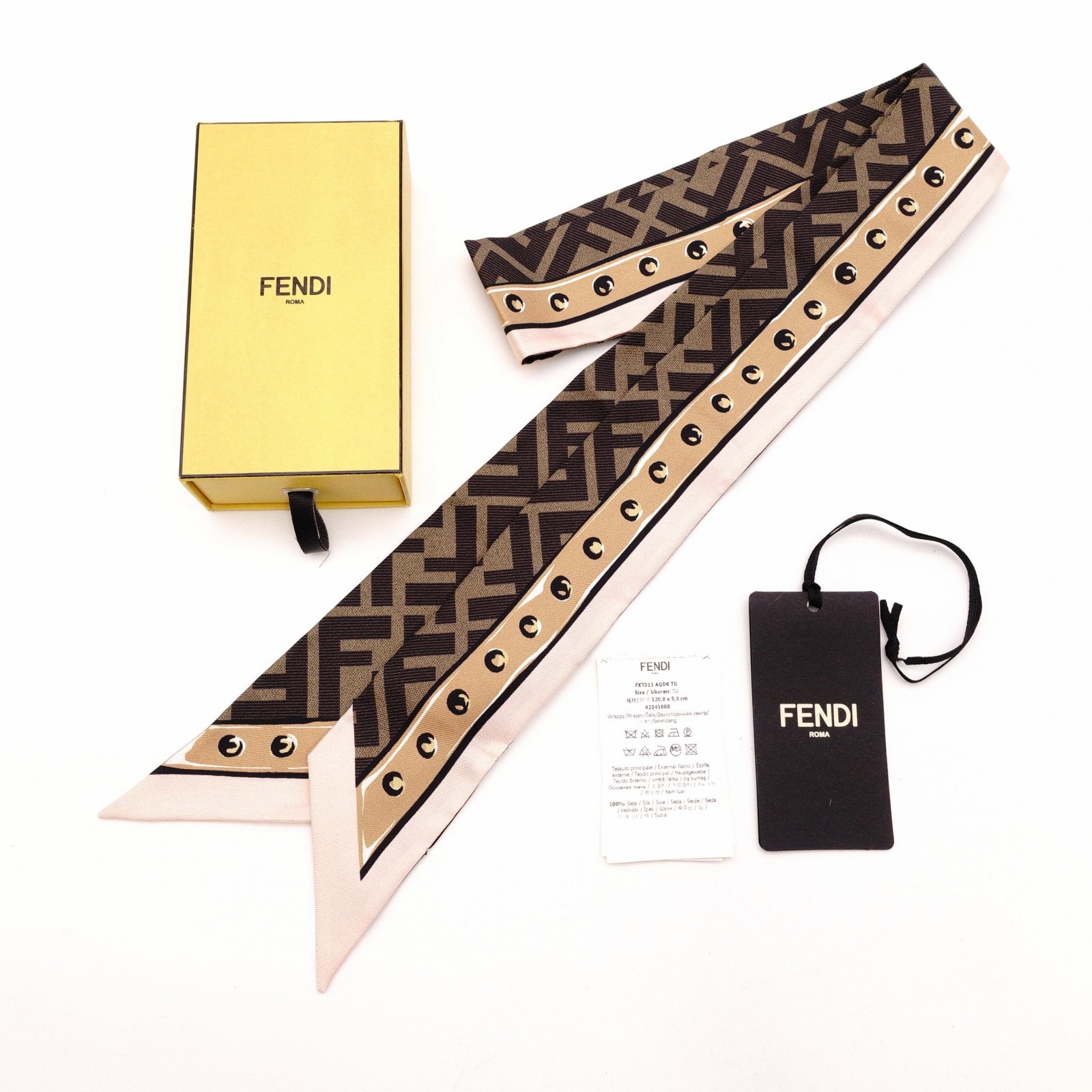 B (目立った傷や汚れなし)】FENDI フェンディ スカーフ シルク