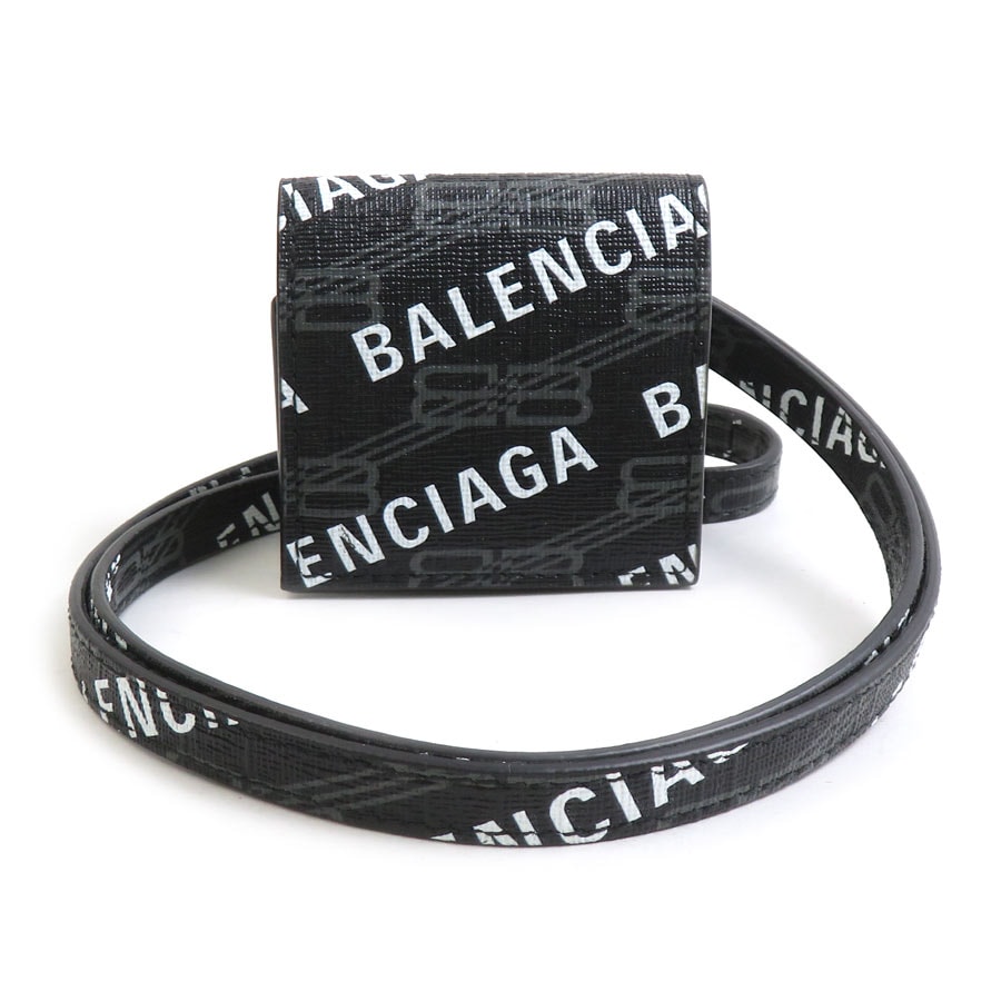 バレンシアガ BALENCIAGA イヤフォンケース Air Podsケース レザー ブラック ユニセックス 702589【中古】 56582k