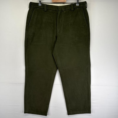 古着 エルエルビーン L.L.Bean パンツ チノパン テーパード ジッパーフライ 厚手 アウトドア 無地 w38 L30 グリーン系 メンズ