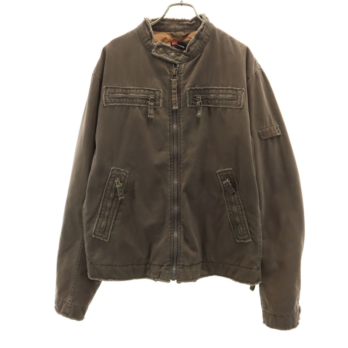 DIESEL ディーゼル バンドカラー コットンジャケット XXL チャコールグレー ビッグサイズ