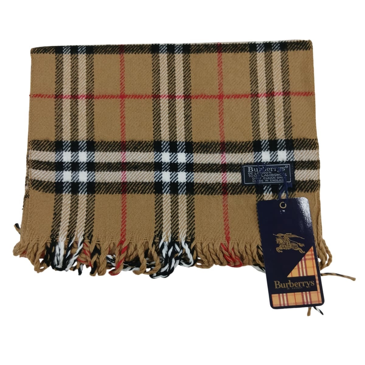 BURBERRY バーバリー ノバチェック ストール マフラー M76067 ウール キャメル  レディース【中古】