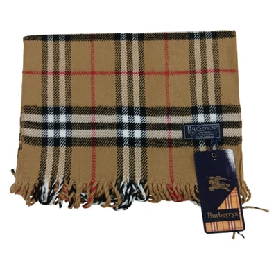 BURBERRY バーバリー ノバチェック ストール マフラー M76067 ウール キャメル レディース【中古】