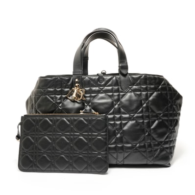 ディオール Dior トート カナージュ レザー トートバッグ【中古】
