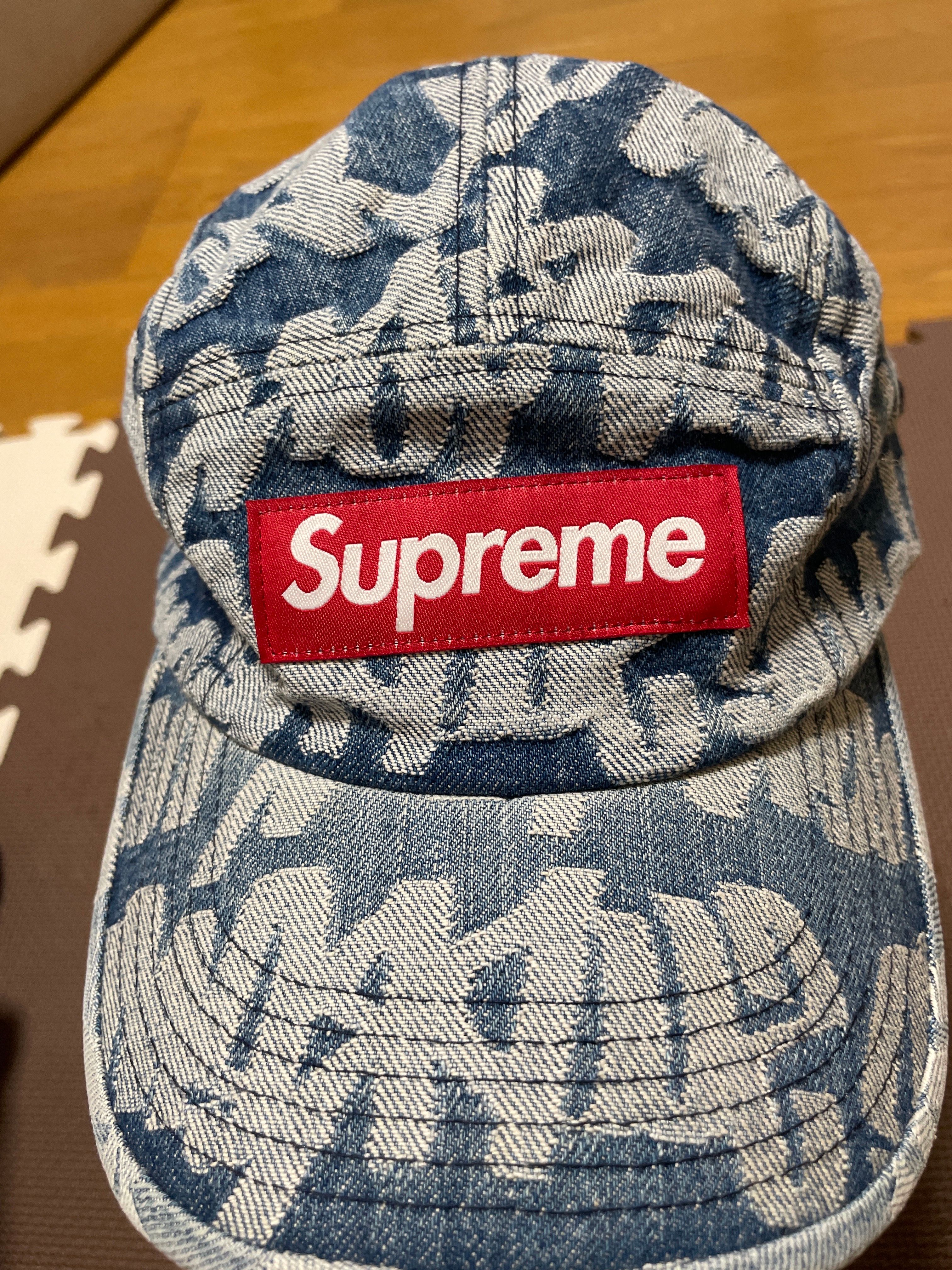 Supreme Fat Tip Jacquard Denim Camp Cap "Blue"