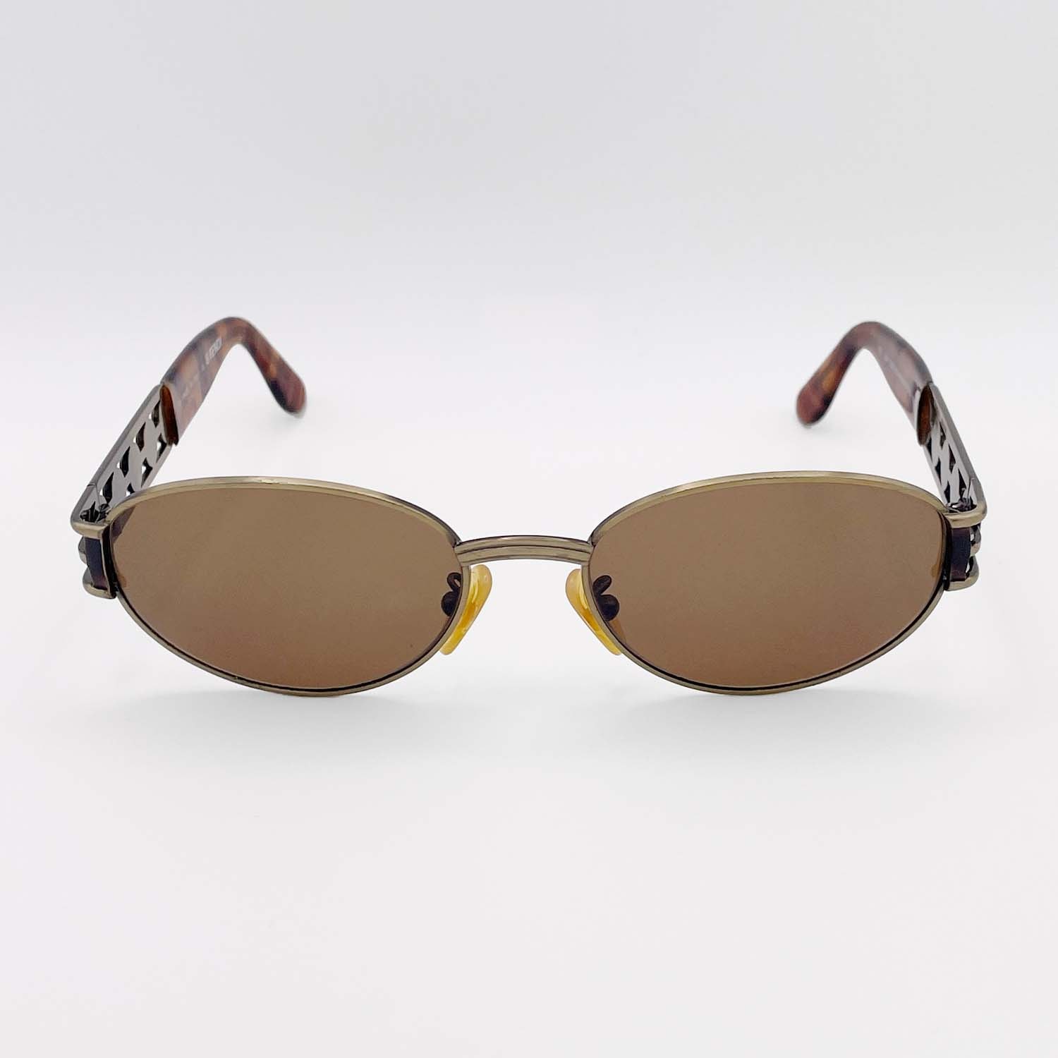 FENDI フェンディ トータス アンティークブロンズ ヴィンテージ サングラス
 アイウェア メタル ブラウン 新品仕上済 ユニセックス
 【中古】