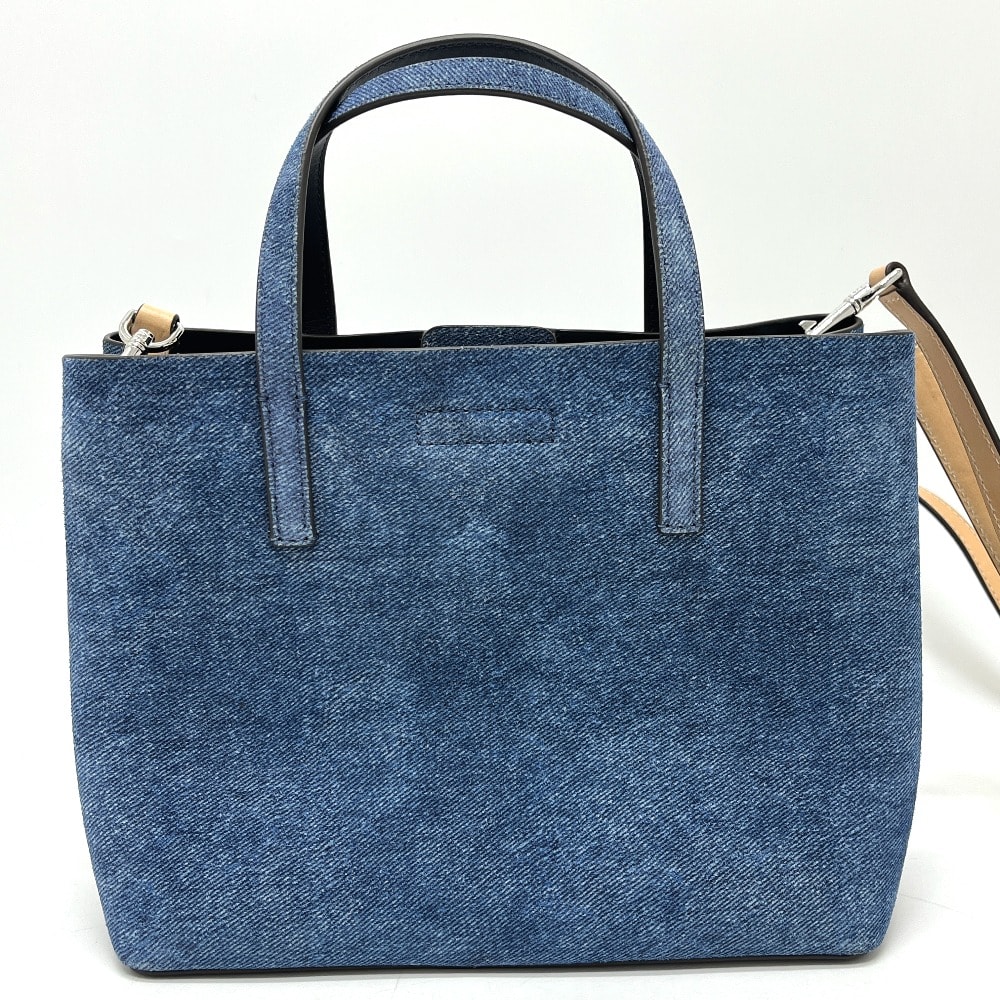 トリーバーチ Tory Burch ロゴ ブレイク 10010539 11-25 2WAY トートバッグ デニム ブルー 新品同様