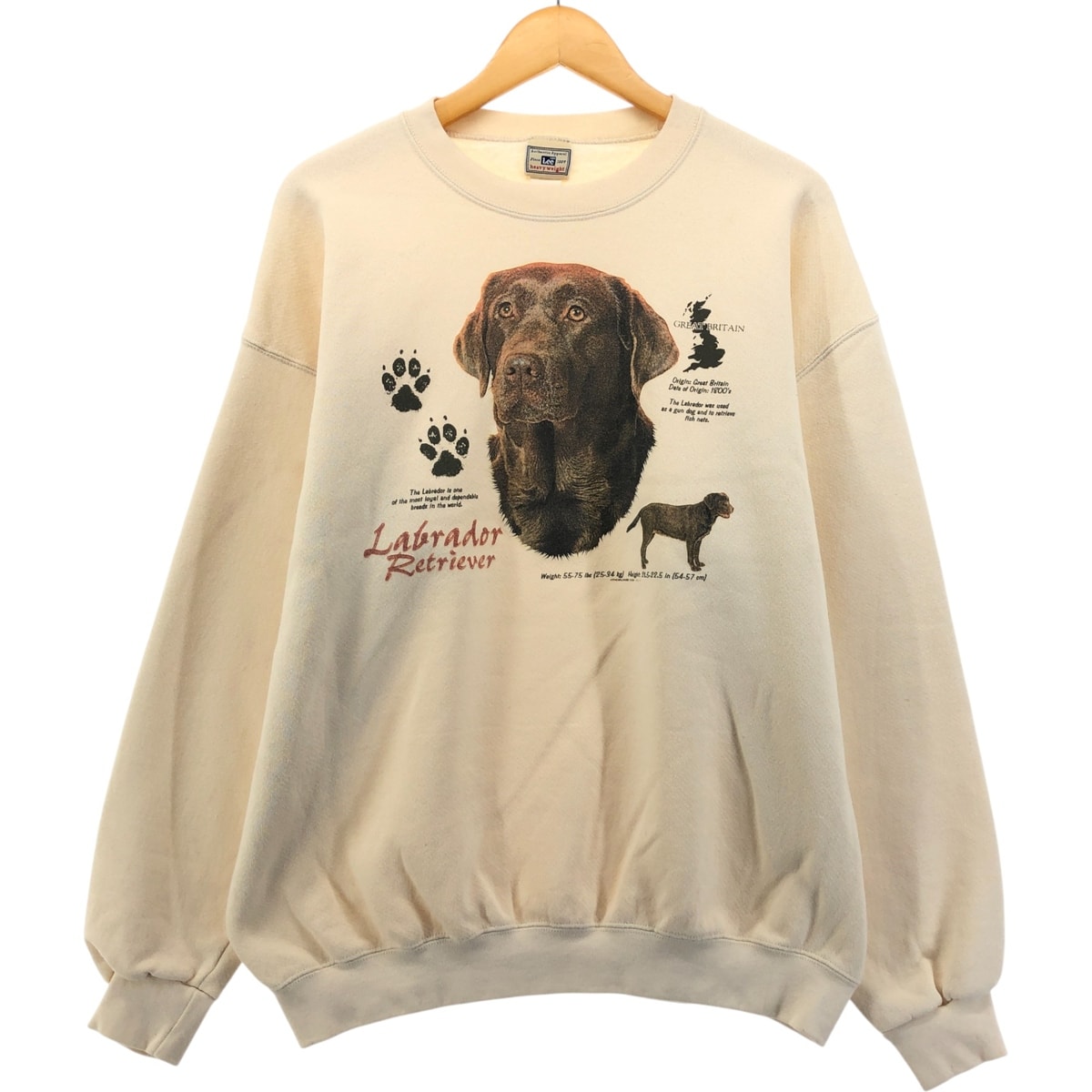 古着 90年代 リー Lee heavy weight 犬柄 Labrador Retriever ラブラドール レトリバー アニマル スウェットシャツ トレーナー メンズXL相当 ヴィンテージ/eaa580550