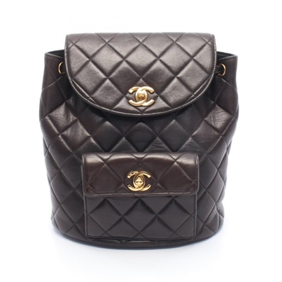 シャネル CHANEL マトラッセ リュックサック バックパック バッグ ラムスキン(羊革) レディース ブラック系 【中古】