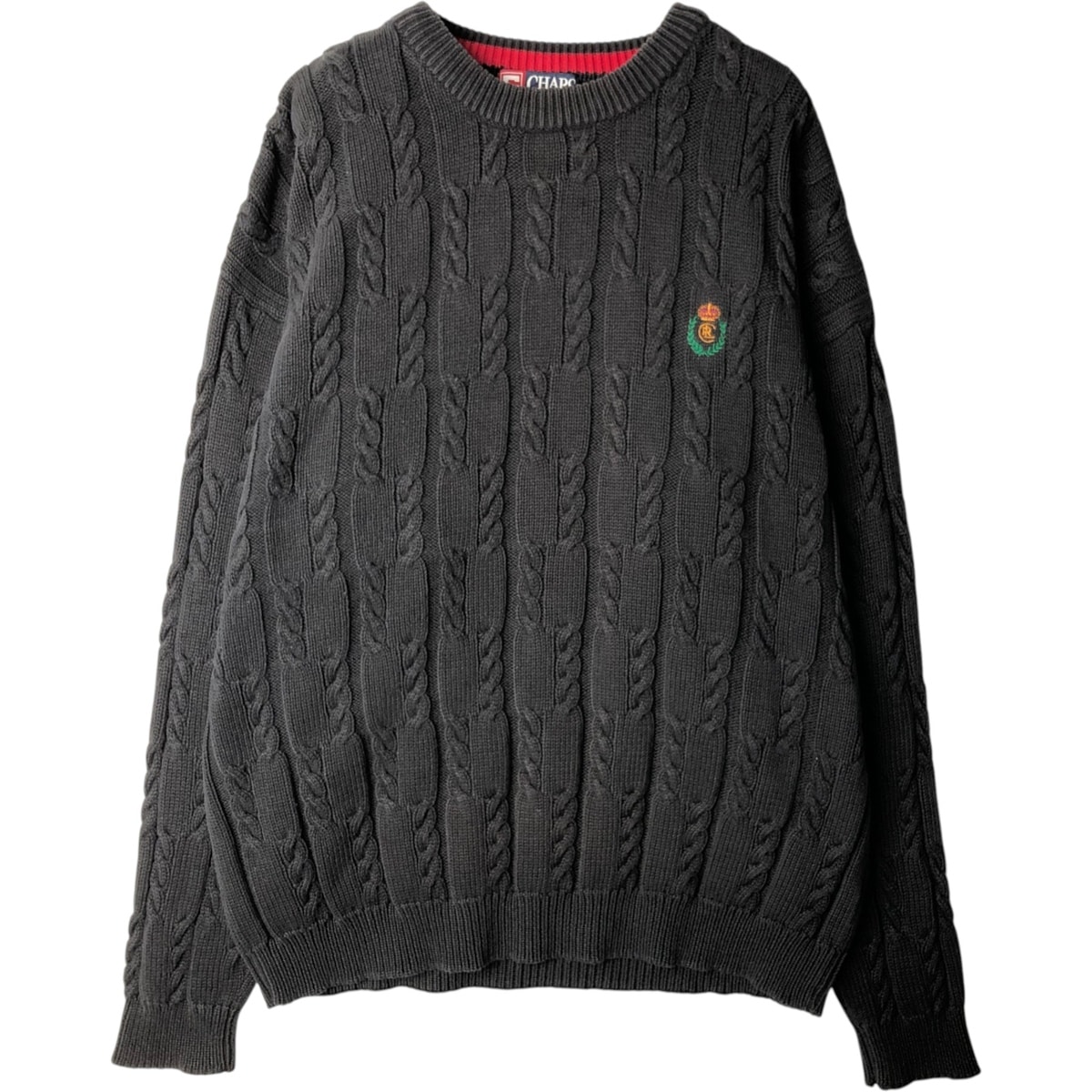 古着 ラルフローレン Ralph Lauren CHAPS チャップス ケーブル編み コットンニットセーター メンズXL相当/eaa619616