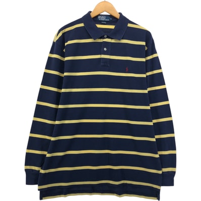 古着 ラルフローレン Ralph Lauren POLO by Ralph Lauren 長袖 ボーダー ポロシャツ メンズXL相当/eaa575725