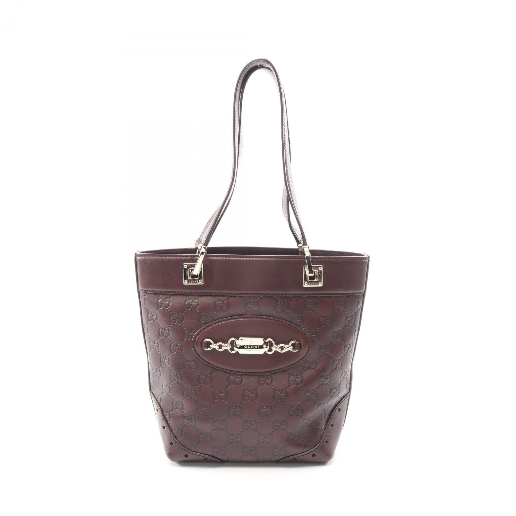 グッチ GUCCI グッチシマ トートバッグ バッグ レザー レディース ブラウン系 145994 【中古】