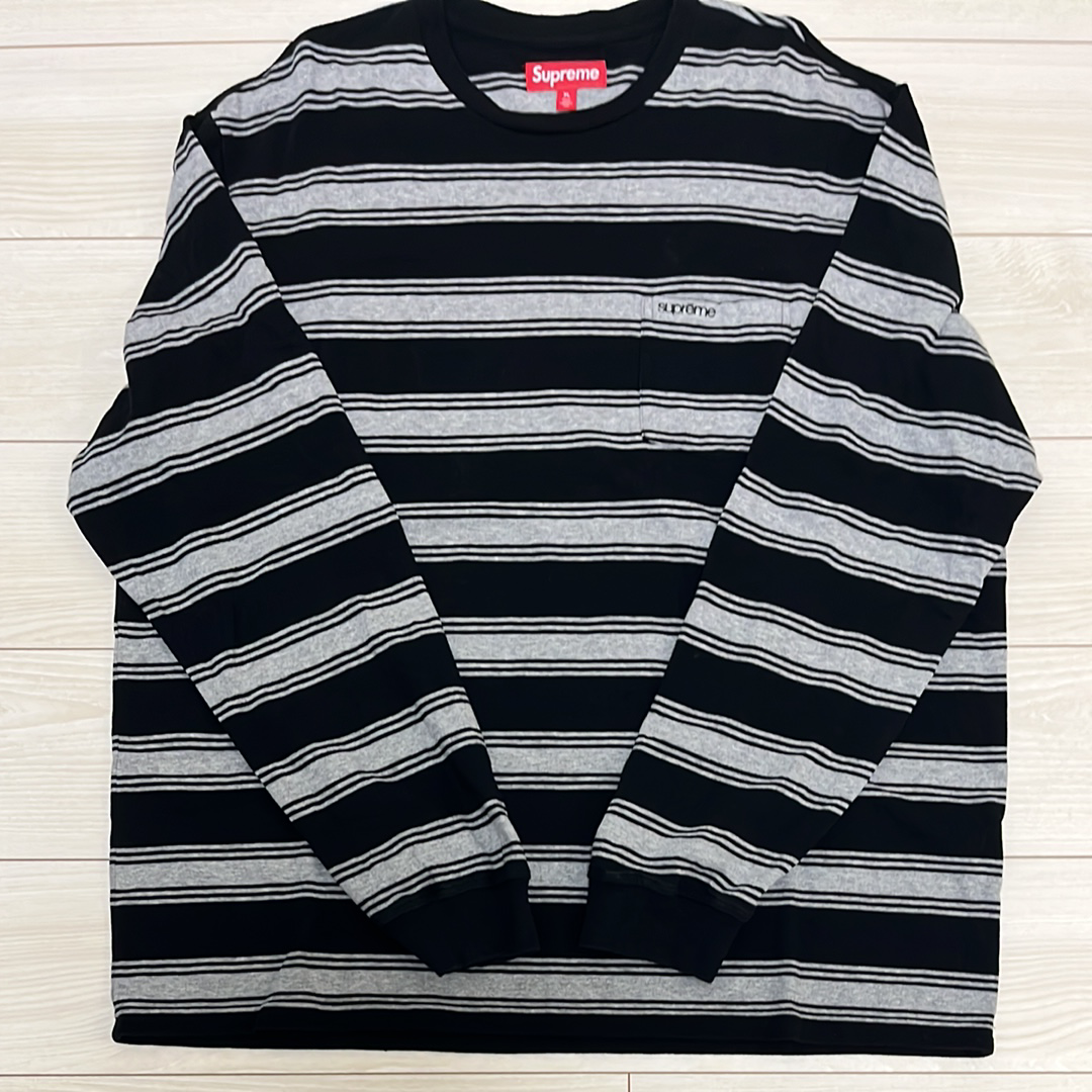 Supreme Stripe Pocket L/S Top "Black"