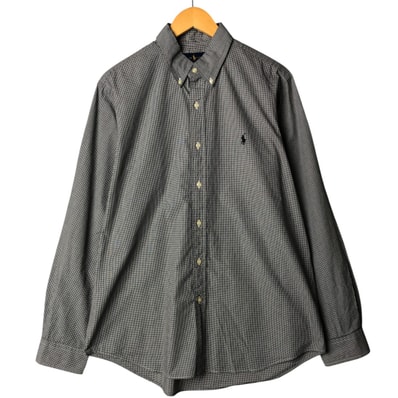 古着 ラルフローレン Ralph Lauren CLASSIC FIT 長袖 ボタンダウンチェックシャツ メンズL相当/eaa570307