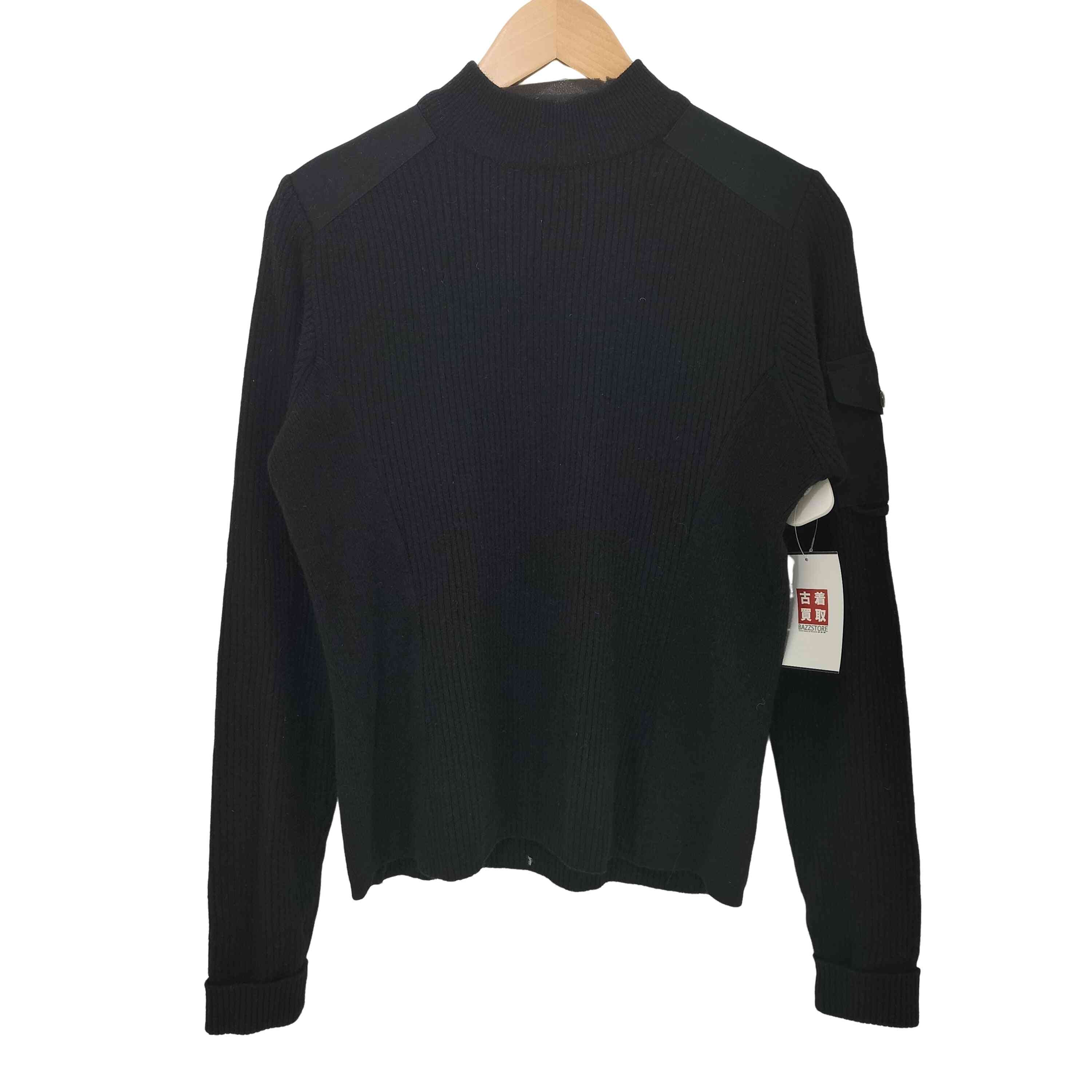 ショルダーパッチ モックネック リブニットセーター【1141916415836】