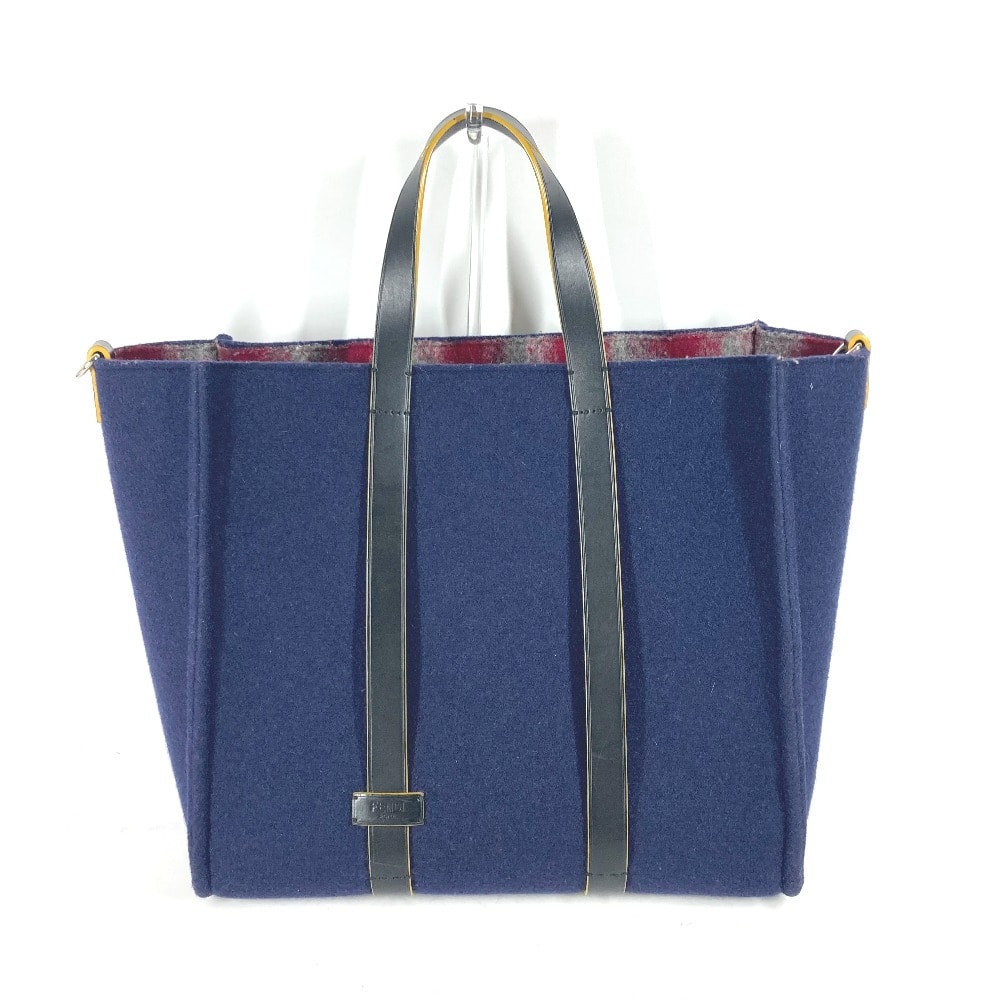 フェンディ FENDI ショルダートート 7VA390 カバン 肩掛け ショルダーバッグ トートバッグ ウール ネイビー