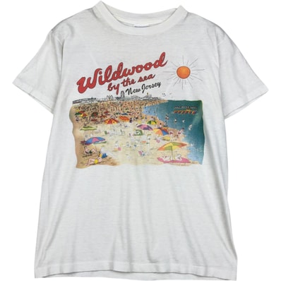古着 80年代 ヘインズ Hanes Fifty-Fifty 青タグ WILDWOOD CANDY & ICE CREAM CO プリントTシャツ USA製 メンズL相当 ヴィンテージ/eaa646158