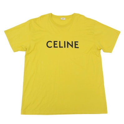 セリーヌ 美品 ロゴ Tシャツ トップス メンズ マスタード XXL 2X681501F XXL