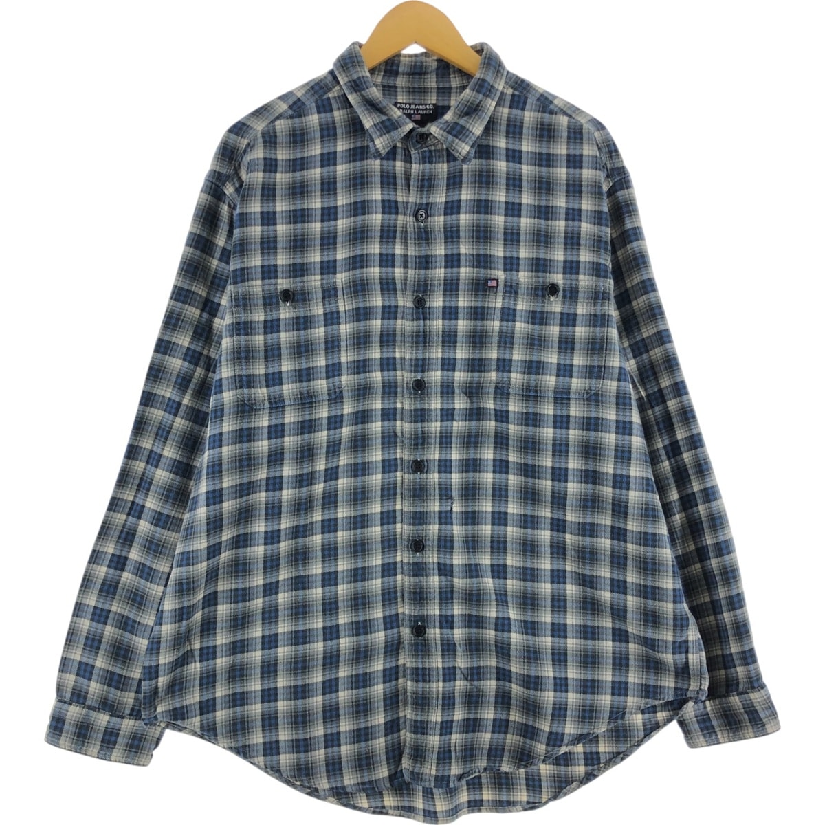 古着 ラルフローレン Ralph Lauren POLO JEANS CO RALPH LAUREN 長袖 ライトネルチェックシャツ メンズXL相当/eaa526677