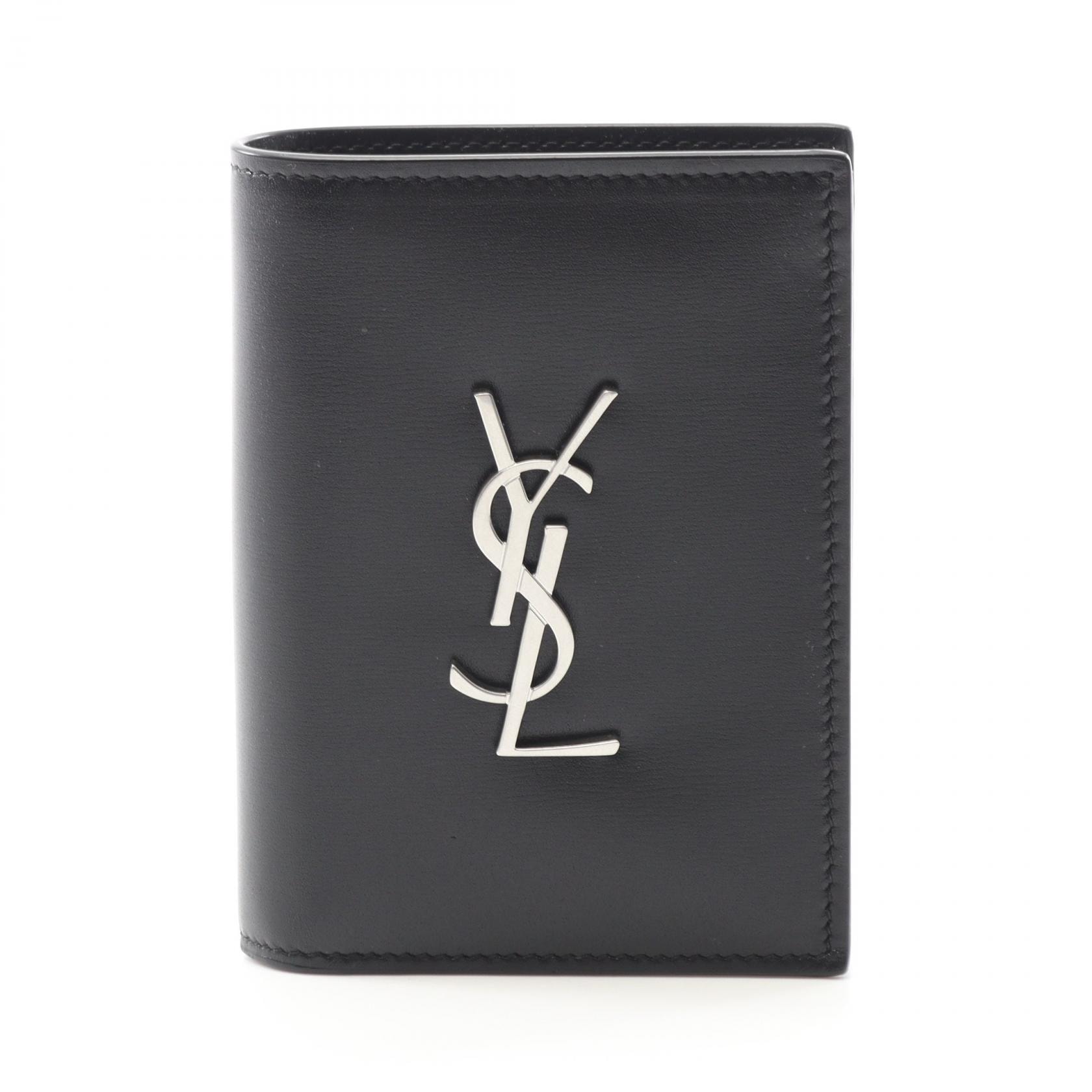 サンローランパリ SAINT LAURENT PARIS カサンドラ カードケース アクセサリー レザー メンズ ブラック系 6687350SX0E1000 【新品】